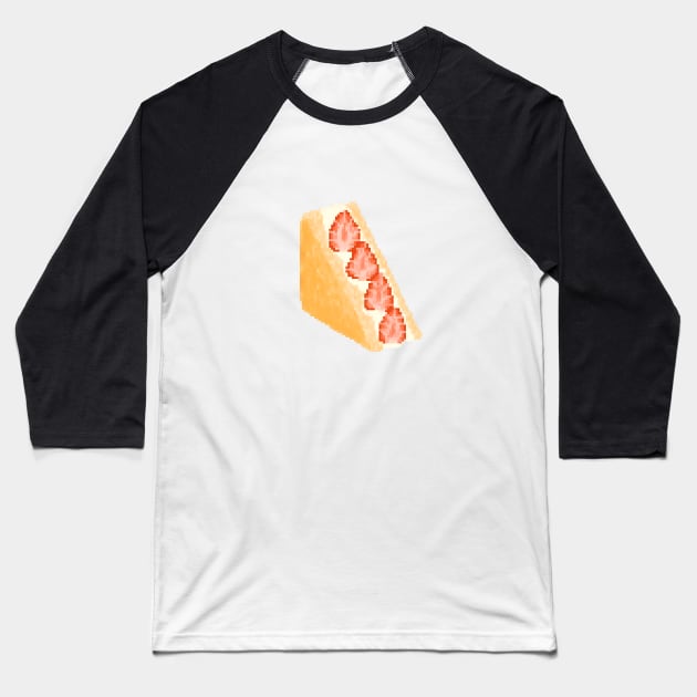 Strawberry fruit sandwich pixel art Baseball T-Shirt by toffany's